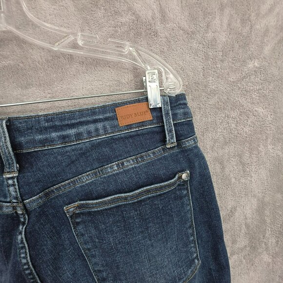 Judy Blue Skinny Fit Jeans 20W Medium Wash Distressed Raw Hem High Rise Stretchy - Picture 10 of 13